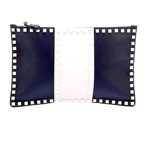 Blue and White Valentino Studded Clutch
